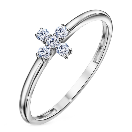 Кольцо из серебра с фианитами