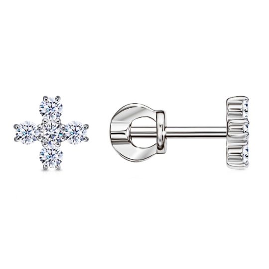 Серьги из серебра с фианитами