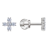 Серьги из серебра с фианитами