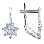 Серьги из серебра с фианитами