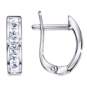 Серьги из серебра с фианитами
