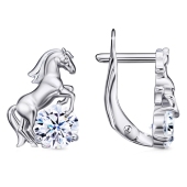 Серьги из серебра с фианитами