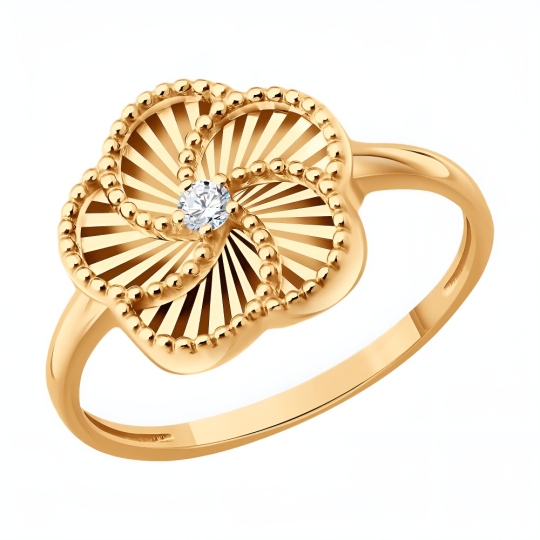 Кольцо из золота с фианитом