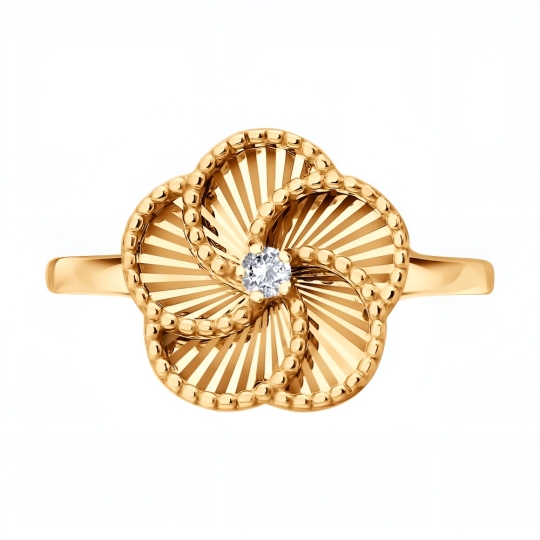 Кольцо из золота с фианитом