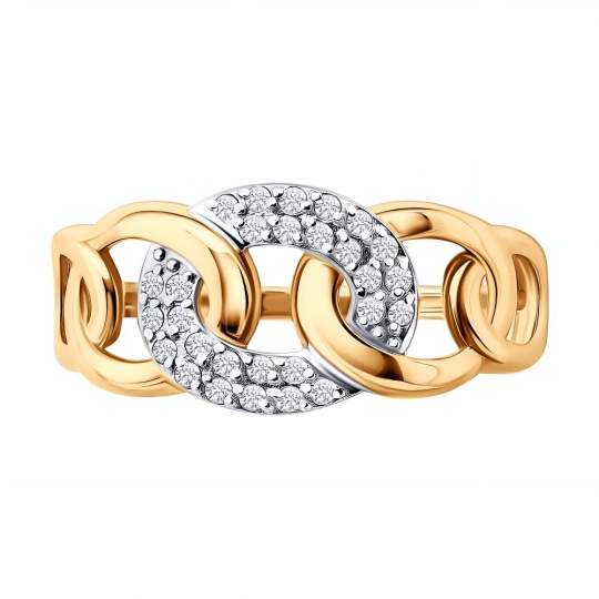 Кольцо из золота с фианитами