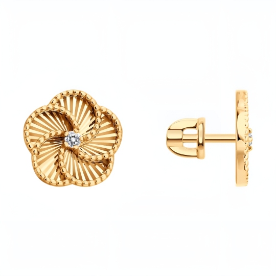 Серьги из золота с фианитами