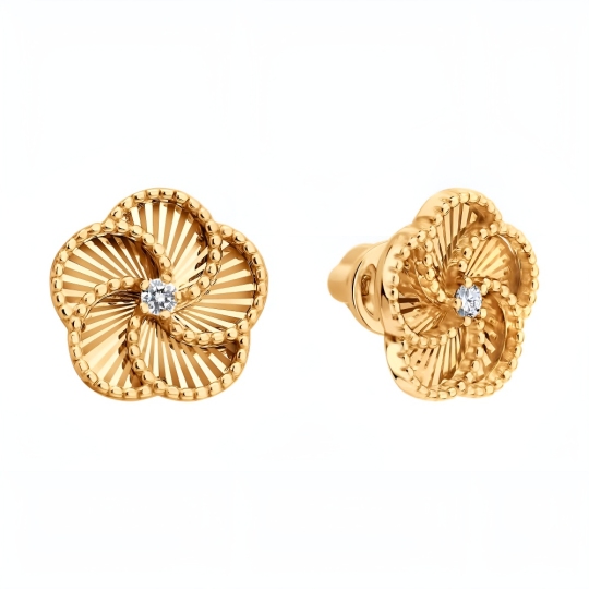 Серьги из золота с фианитами