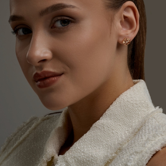 Серьги из золота с фианитами