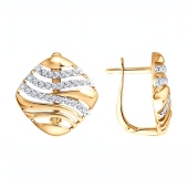 Серьги из золота с фианитами