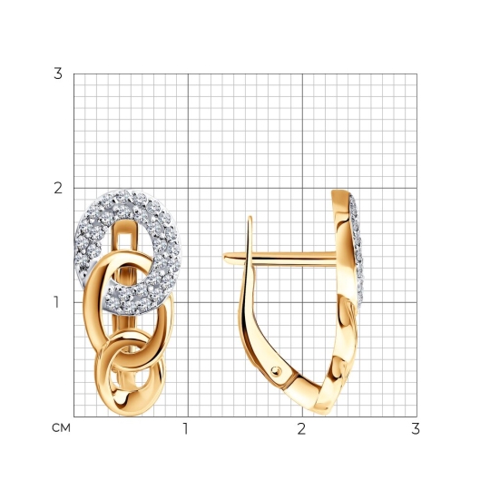 Серьги из золота с фианитами
