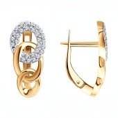 Серьги из золота с фианитами