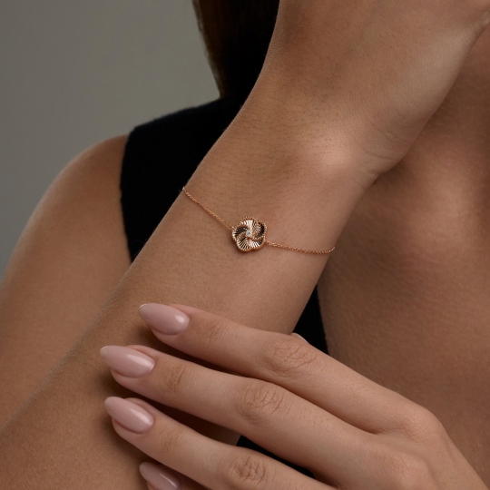 Браслет из золота с фианитом