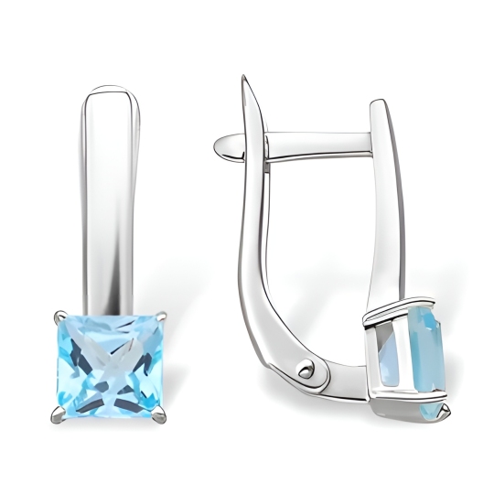 Серьги из серебра с топазами