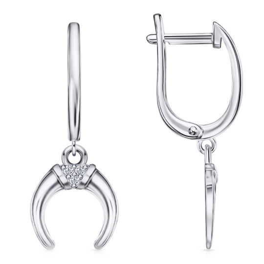 Серьги из серебра с фианитами