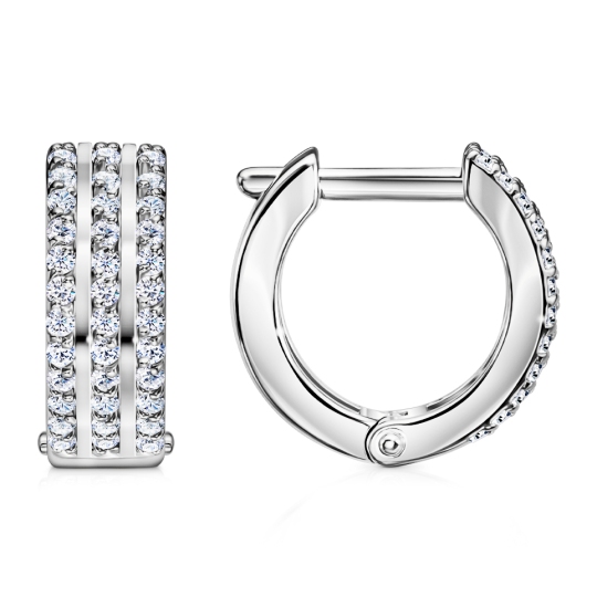 Серьги из серебра с фианитами