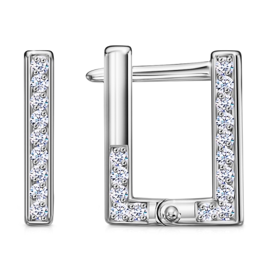 Серьги из серебра с фианитами