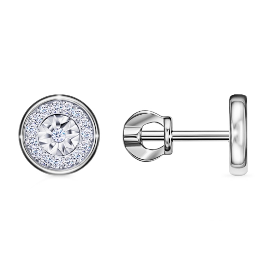 Серьги из серебра с фианитами