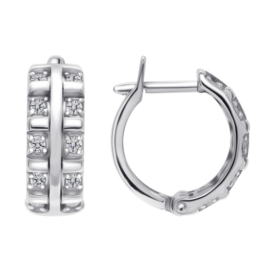 Серьги из серебра с фианитами