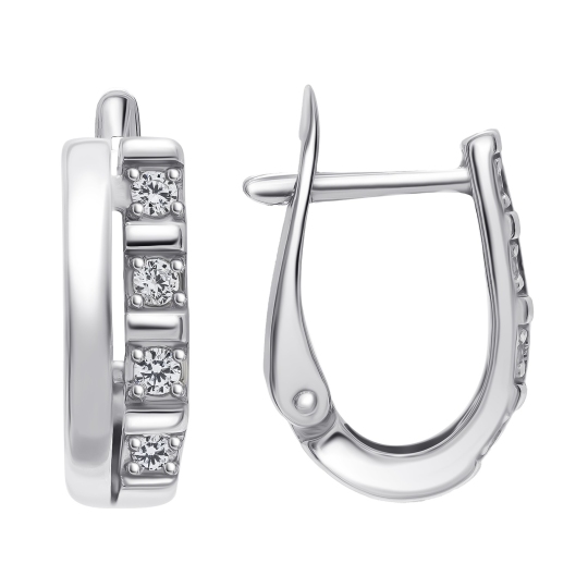 Серьги из серебра с фианитами