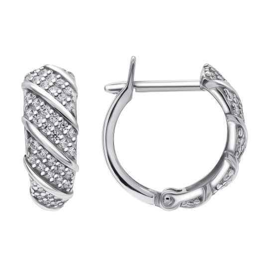 Серьги из серебра с фианитами