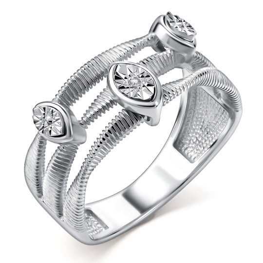 Кольцо из серебра с бриллиантами