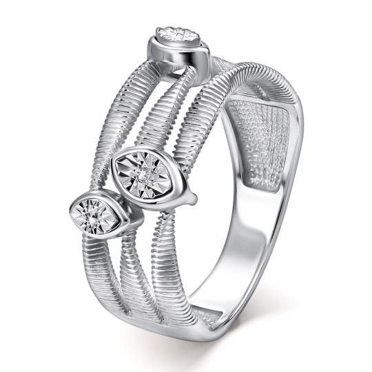 Кольцо из серебра с бриллиантами