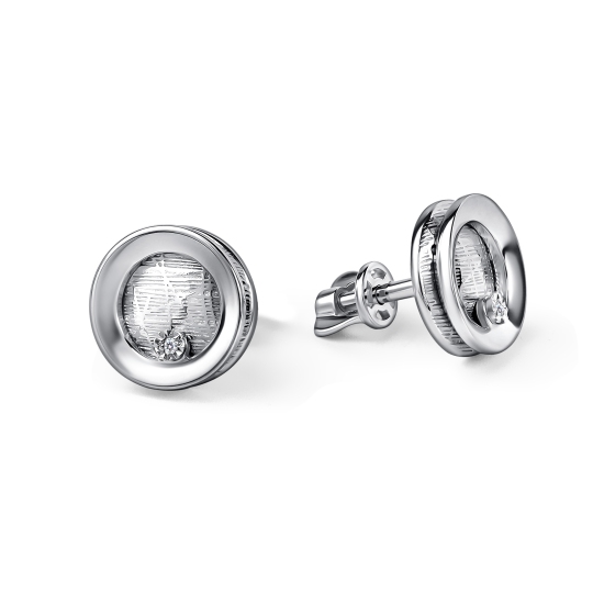 Серьги из серебра с бриллиантами