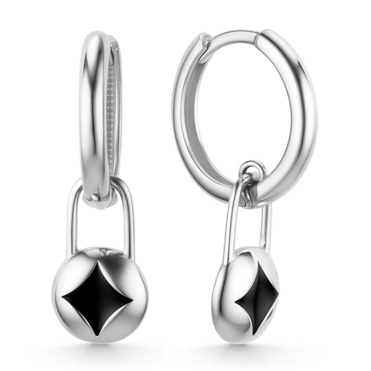 Серьги-трансформеры из серебра с эмалью