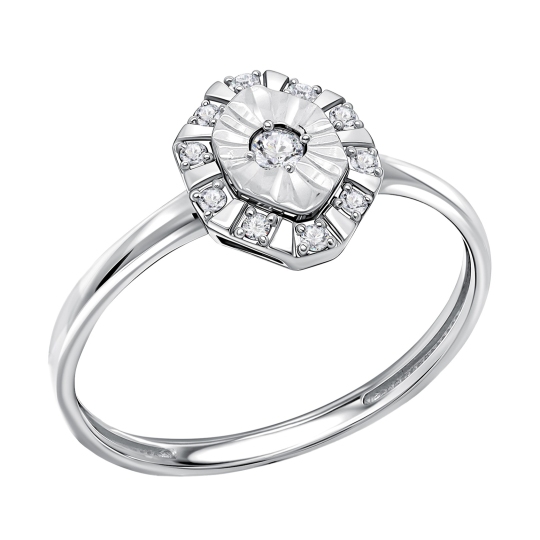 Кольцо из белого золота с бриллиантами