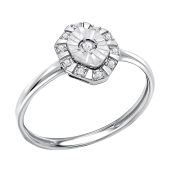 Кольцо из белого золота с бриллиантами