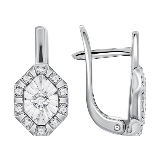 Серьги из белого золота с бриллиантами
