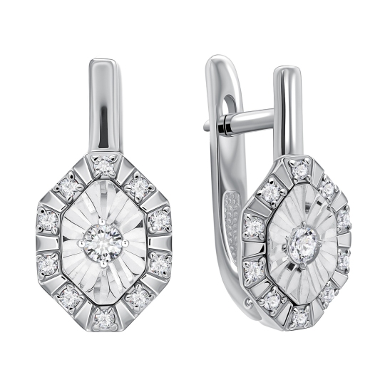 Серьги из белого золота с бриллиантами