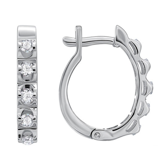 Серьги из белого золота с бриллиантами