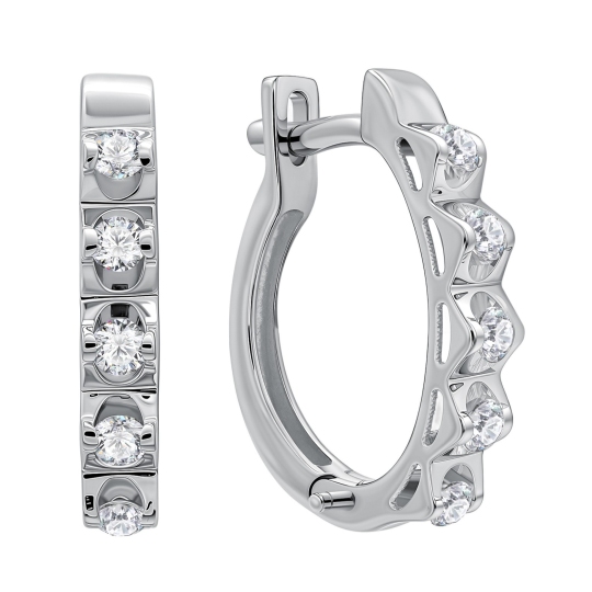 Серьги из белого золота с бриллиантами