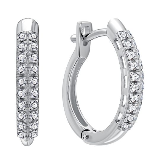 Серьги из белого золота с бриллиантами