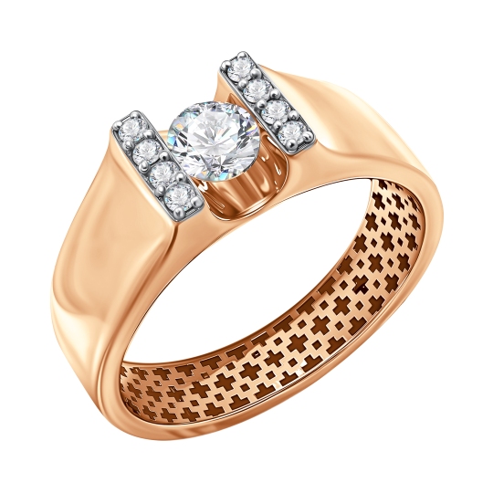 Кольцо из золота с фианитами