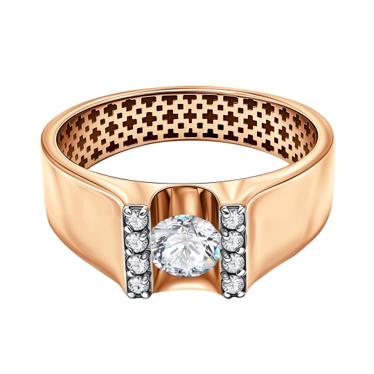 Кольцо из золота с фианитами