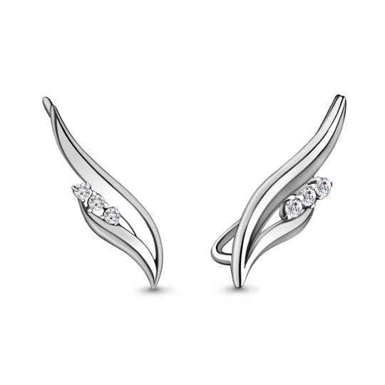 Серьги из серебра с фианитами