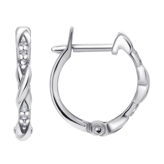 Серьги из серебра с фианитами