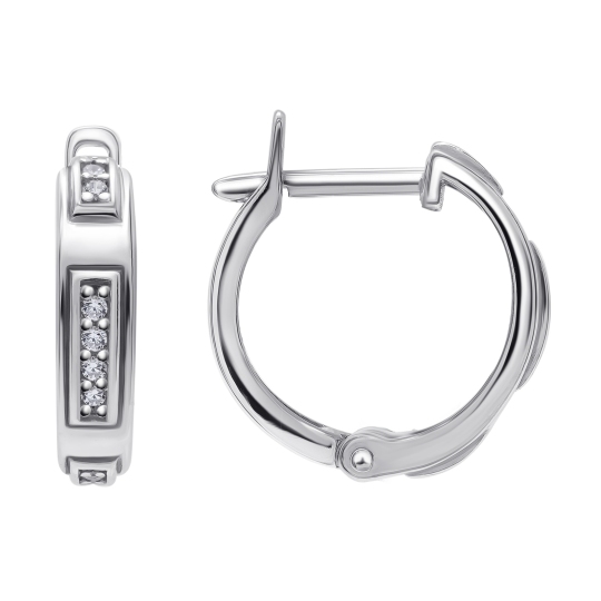 Серьги из серебра с фианитами