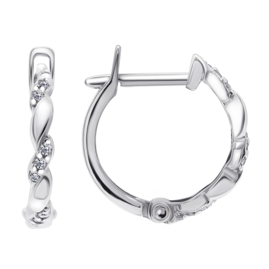 Серьги из серебра с фианитами