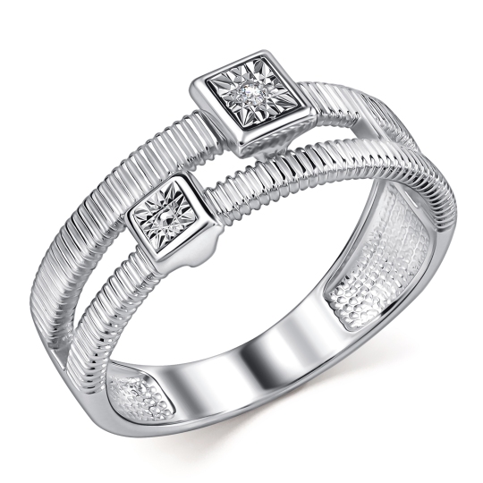 Кольцо из серебра с бриллиантом