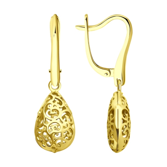 Серьги из лимонного золота