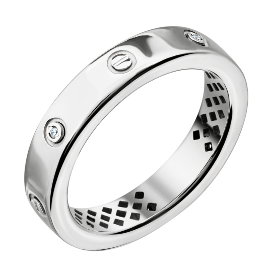 Кольцо из белого золота с фианитами