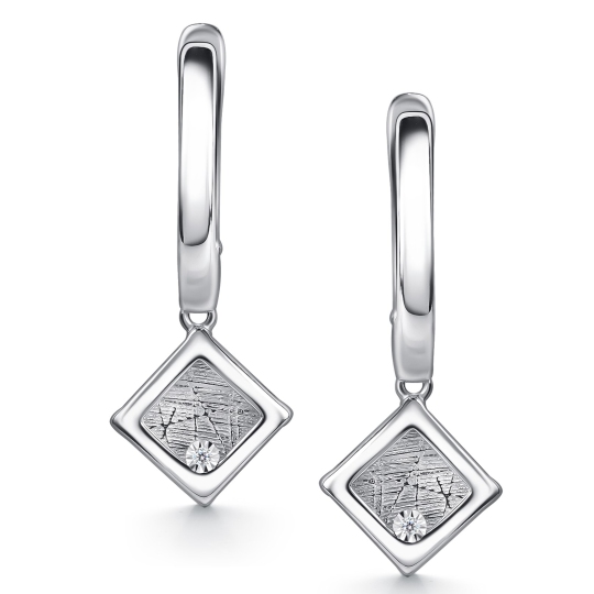 Серьги из серебра с бриллиантами