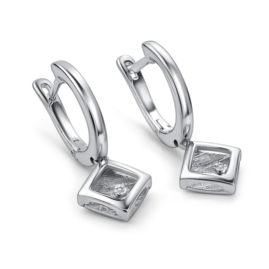 Серьги из серебра с бриллиантами