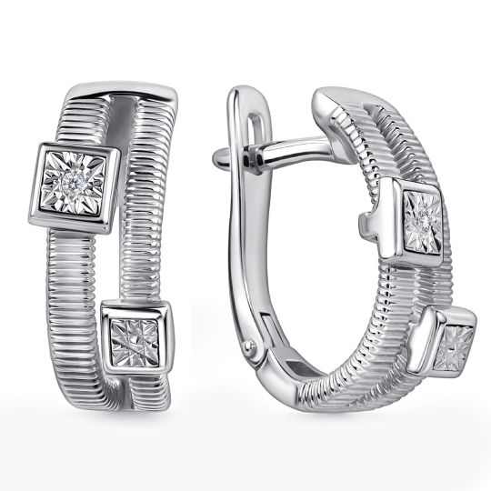 Серьги из серебра с бриллиантами