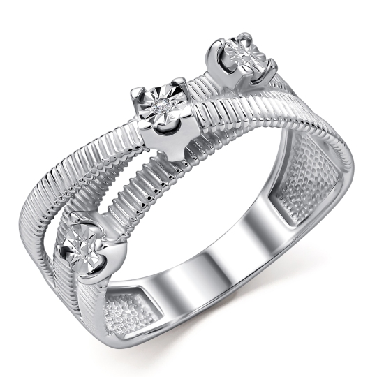 Кольцо из серебра с бриллиантом