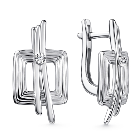 Серьги из серебра с бриллиантами