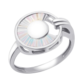 Кольцо из белого золота с алмазной гранью